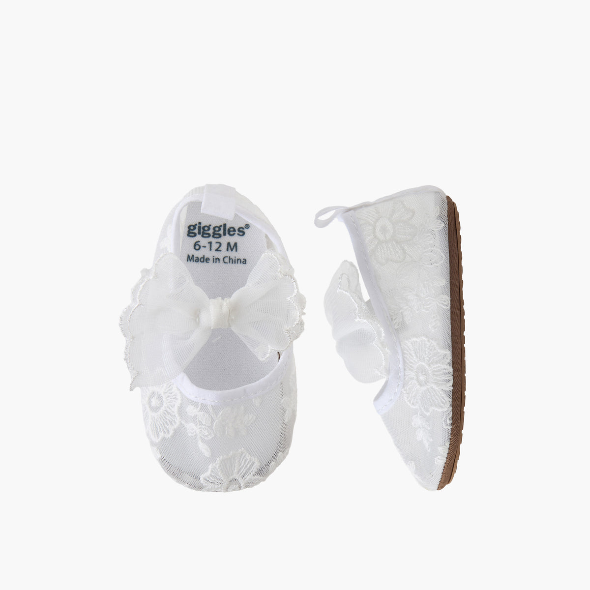 Giggles Booties with Elasticated Strap, Embroidered