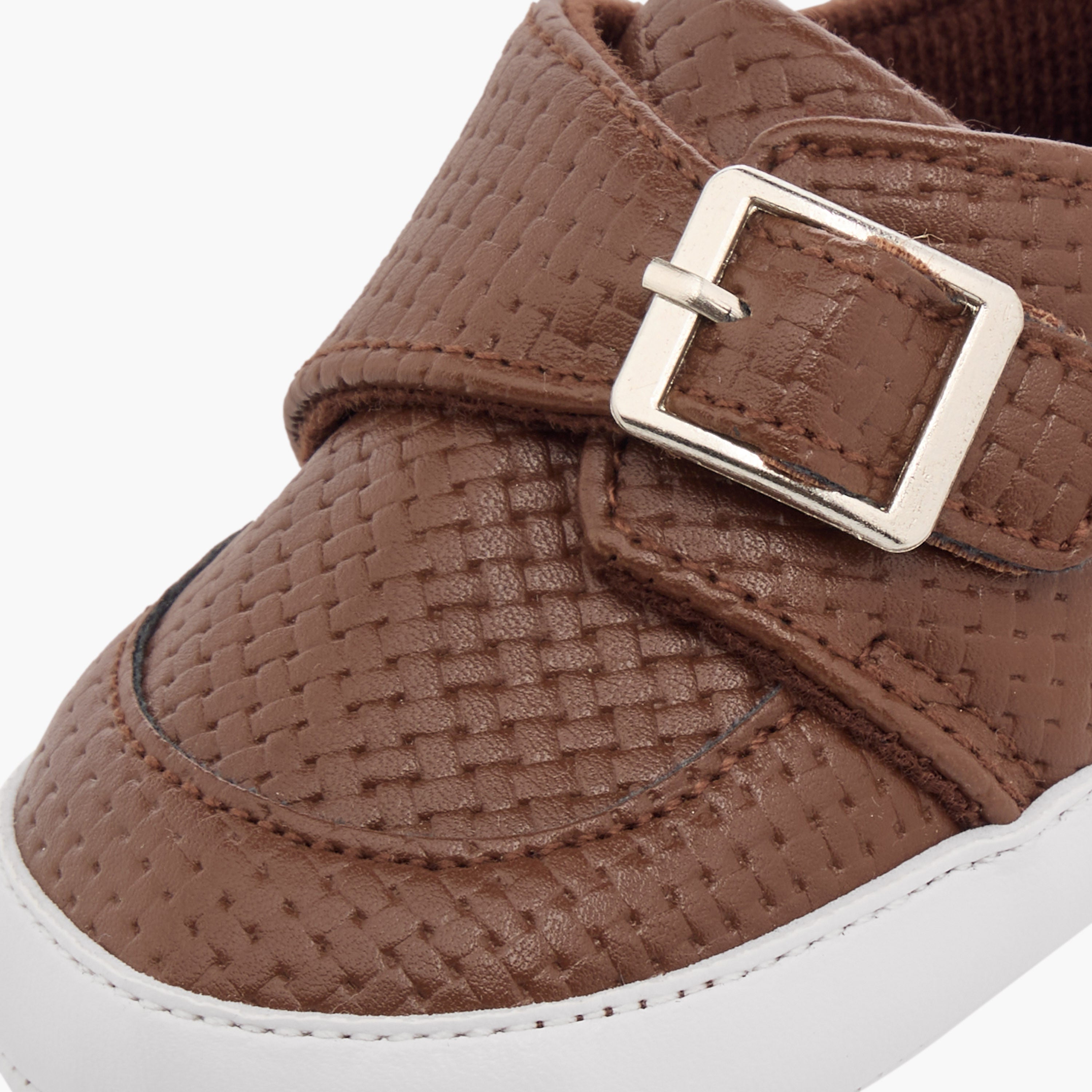 Giggles Buckle Accent Booties with Hook and Loop Closure