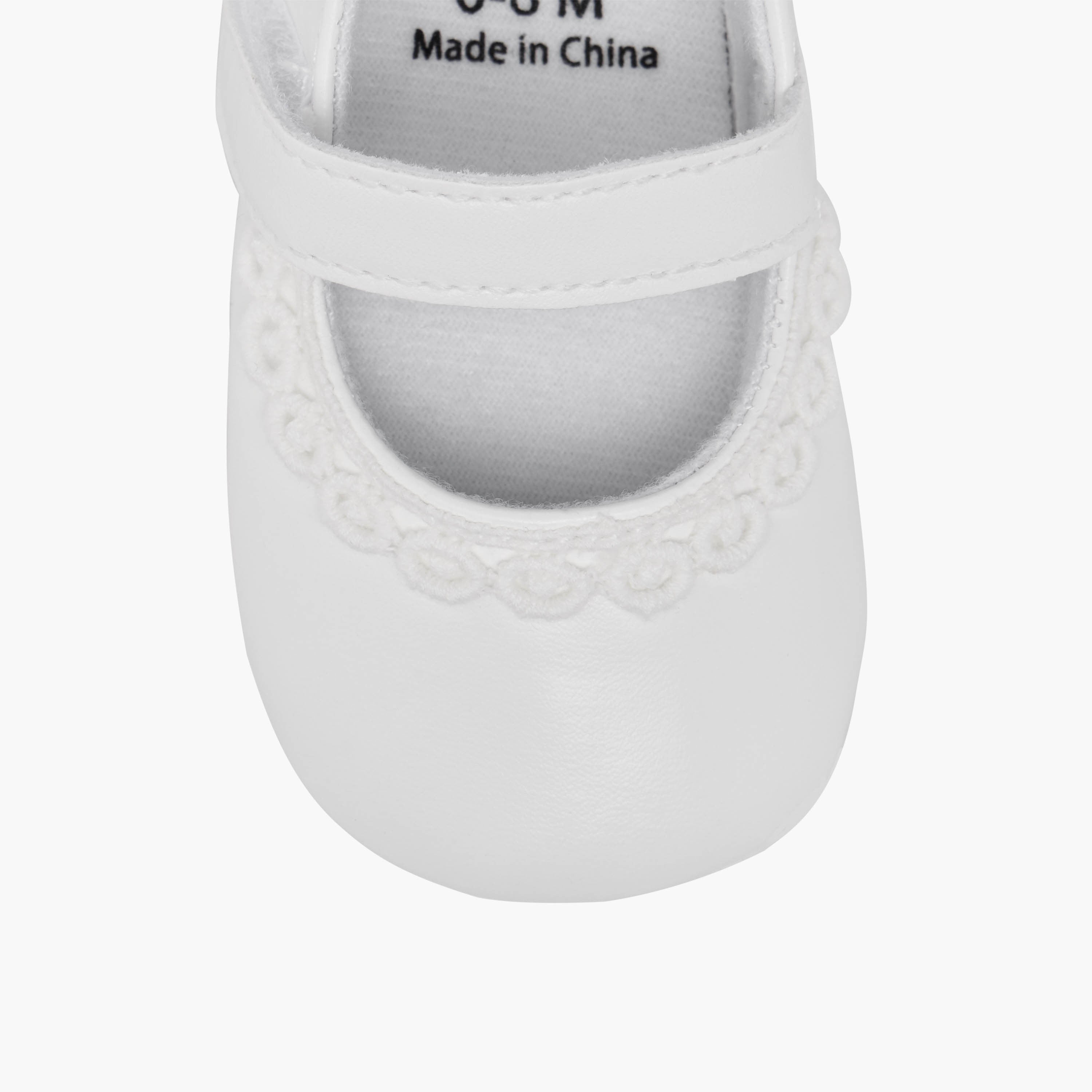 Juniors Lace Trim Booties with Hook and Loop Closure