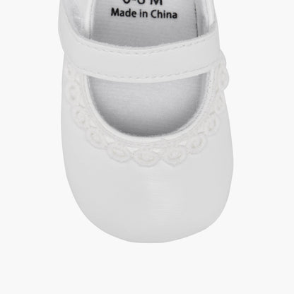 Juniors Lace Trim Booties with Hook and Loop Closure