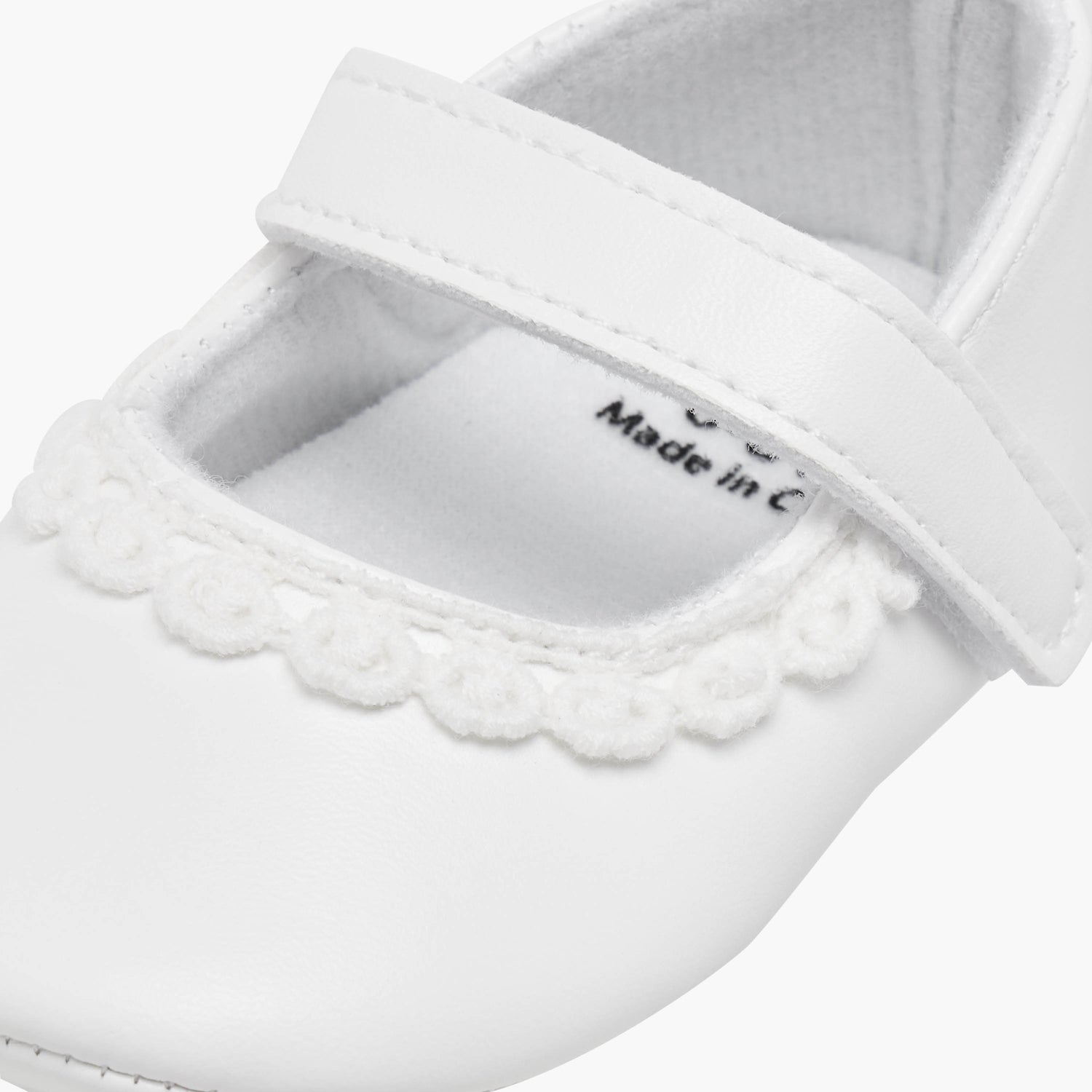 Juniors Lace Trim Booties with Hook and Loop Closure