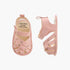 Juniors Sandals with Hook and Loop Closure, Floral Embroidered - Pink / 12-18 mths