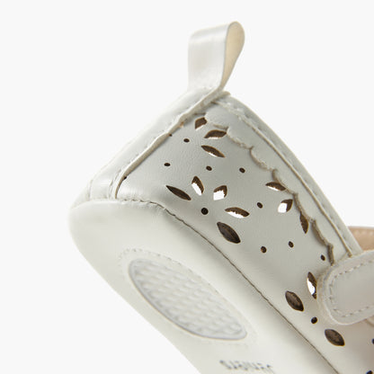 Juniors Booties with Hook and Loop Closure, Perforated Design