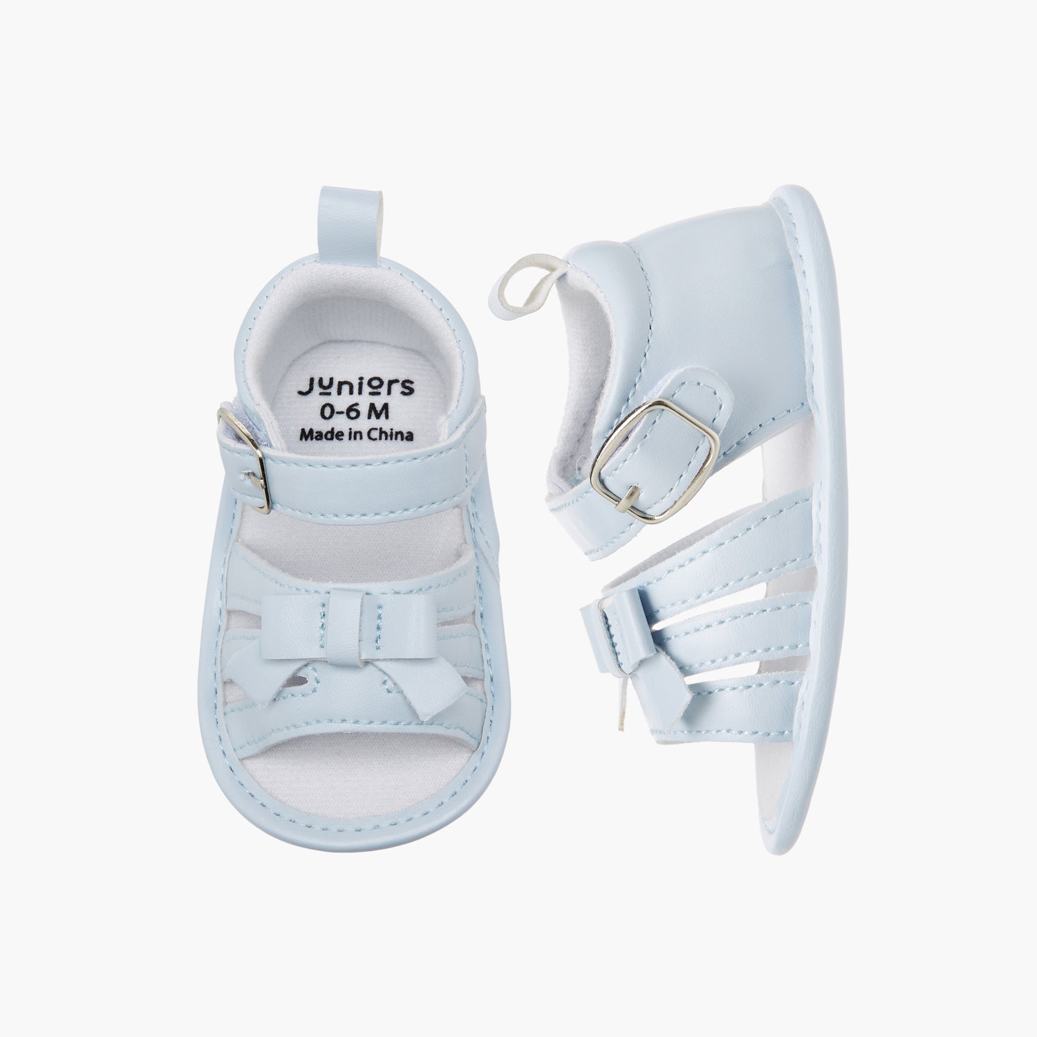 Juniors Bow Detail Booties with Buckle Closure - Blue / 12-18 mths