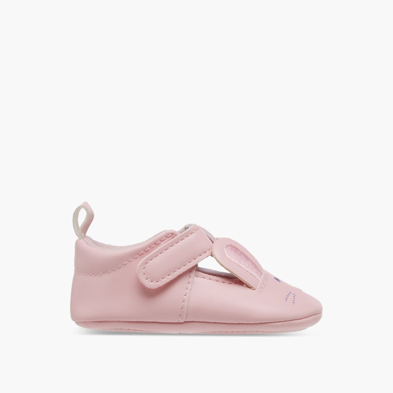 Juniors Bunny Ear Applique Booties with Hook and Loop Closure