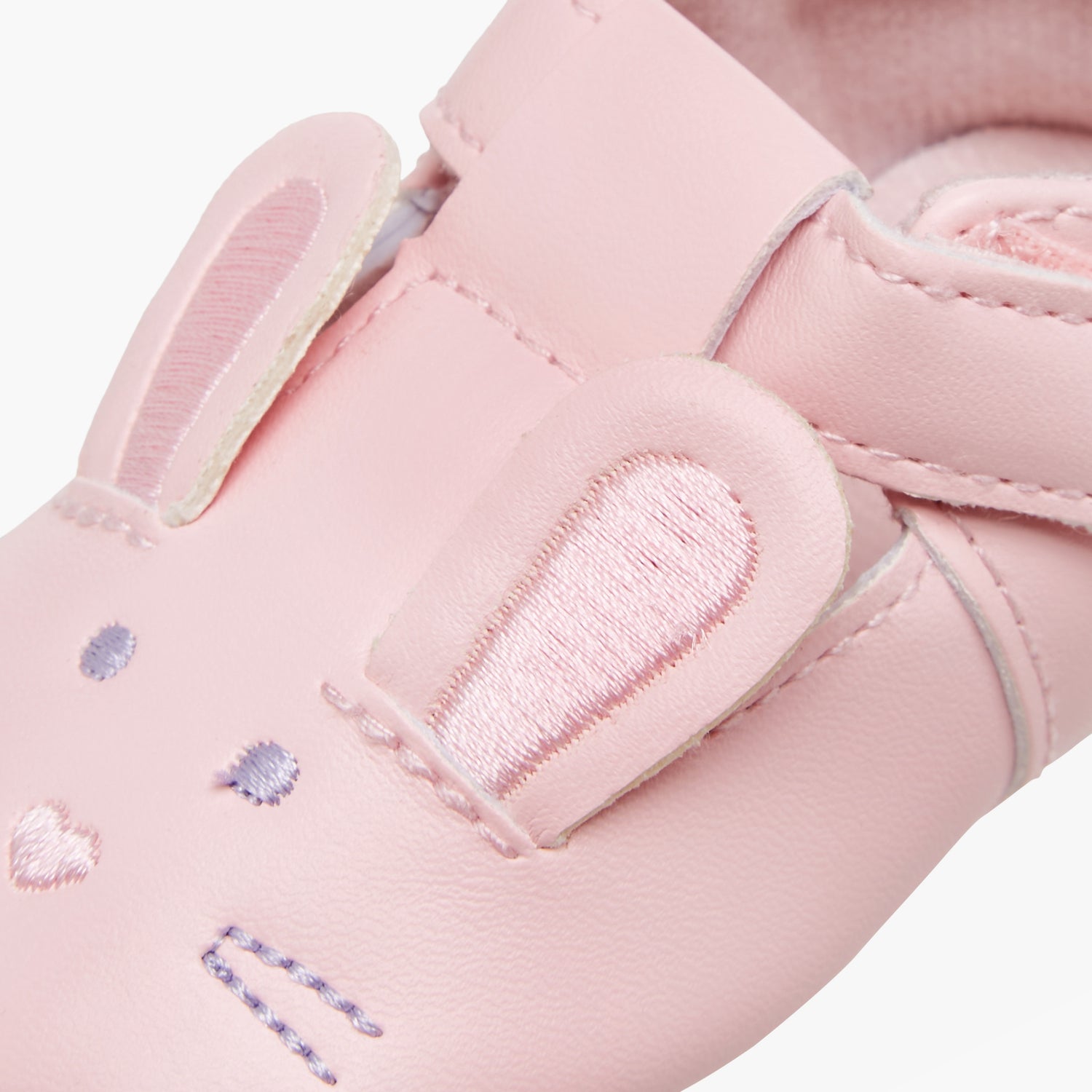 Juniors Bunny Ear Applique Booties with Hook and Loop Closure