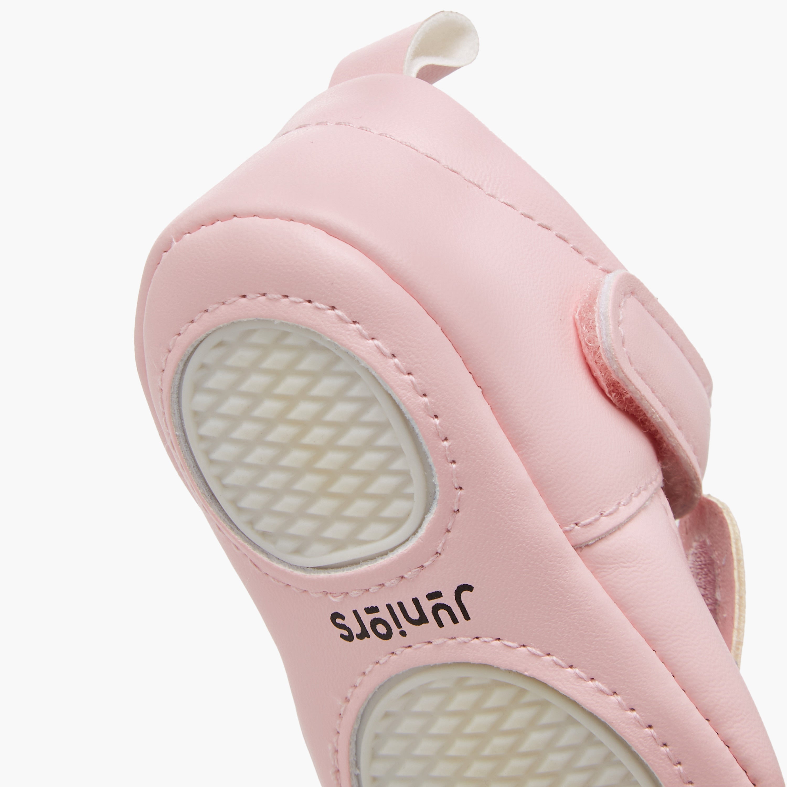 Juniors Bunny Ear Applique Booties with Hook and Loop Closure