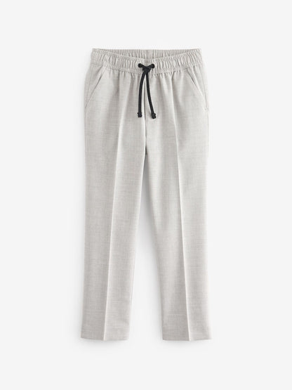 Grey Pull On Waist Suit Trousers (3-16yrs)