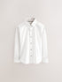 White Long Sleeves Smart Trimmed Shirt (3-16yrs) - White Long Sleeves Smart Trimmed / 10 Years (140cm)