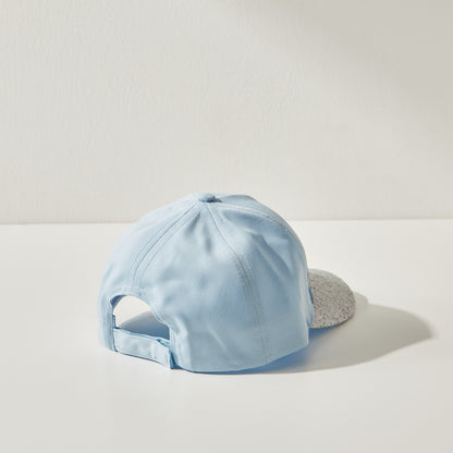 Stitch and Angel Print Cap with Hook and Loop Closure