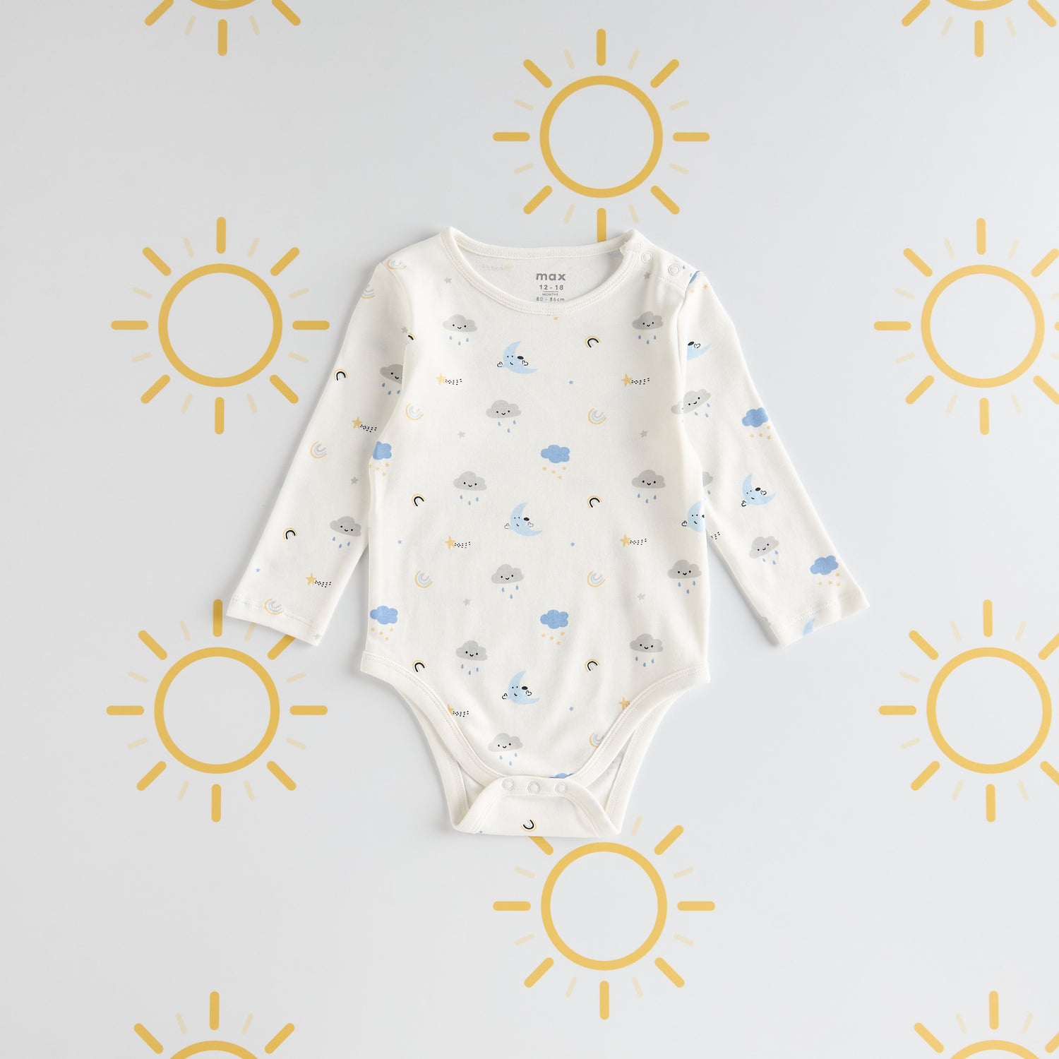 Pack of 3 - Printed Cotton Bodysuit