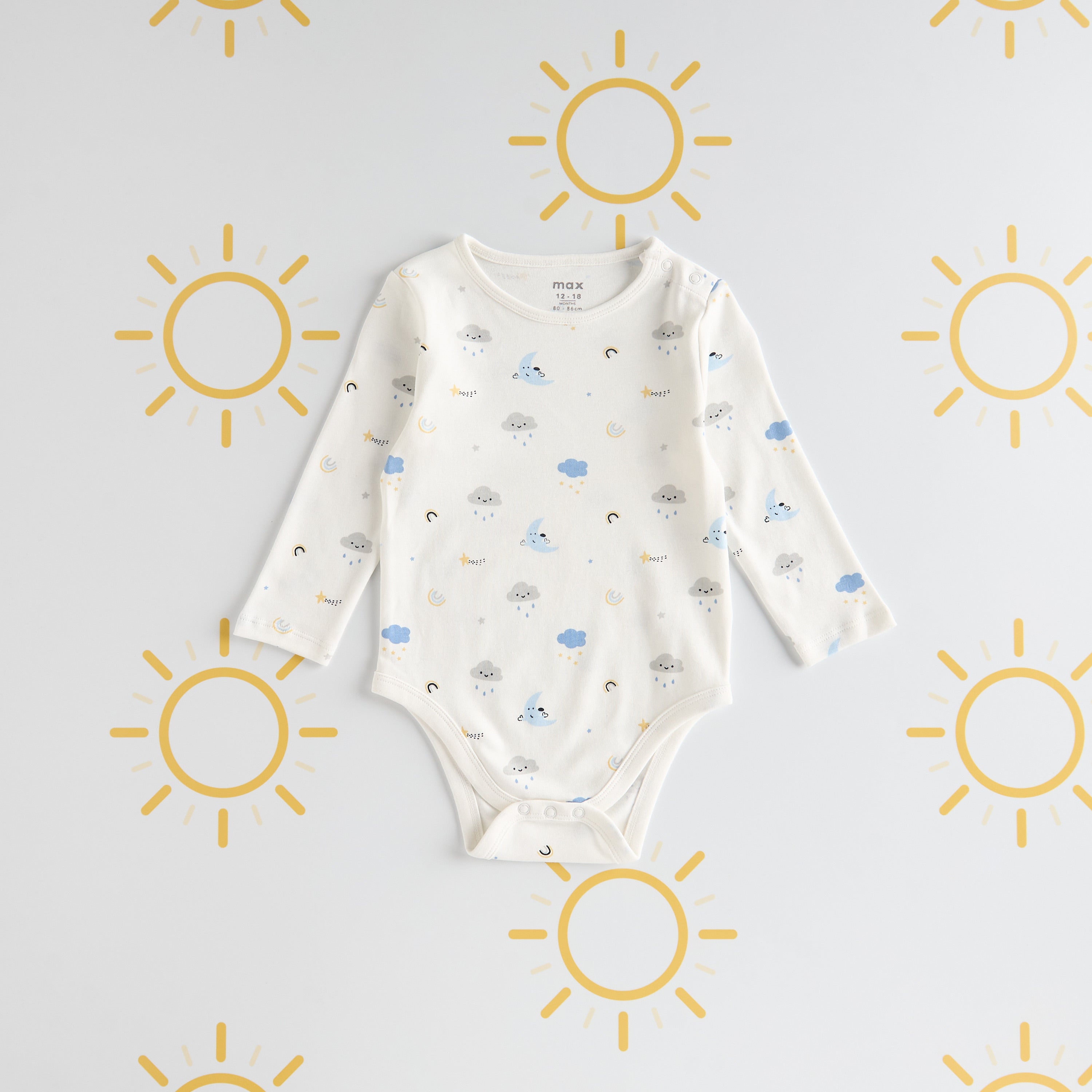 Pack of 3 - Printed Cotton Bodysuit