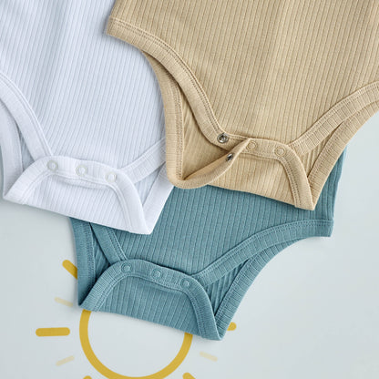 Pack of 3 - Ribbed Long Sleeve Bodysuit