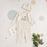 Striped Velour Sleepsuit with Cap - Cream / 12-18 mths