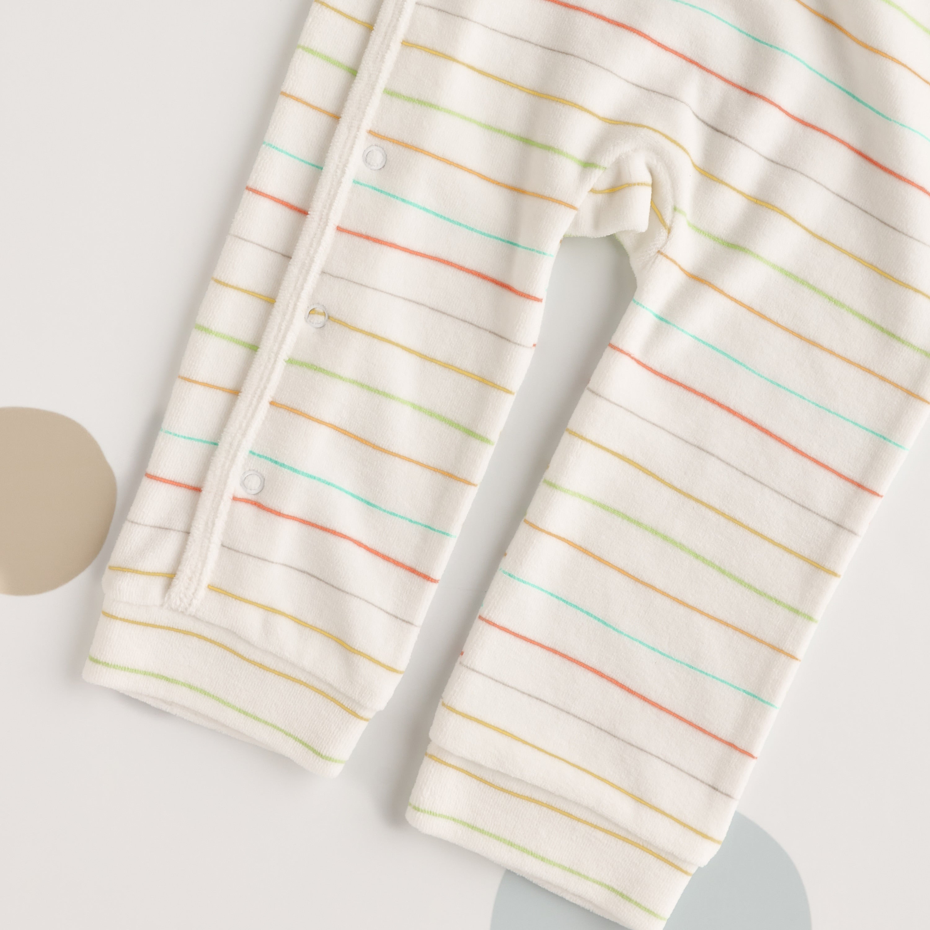 Striped Velour Sleepsuit with Cap