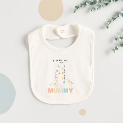 Giraffe Print Cotton Sleepsuit with Bib