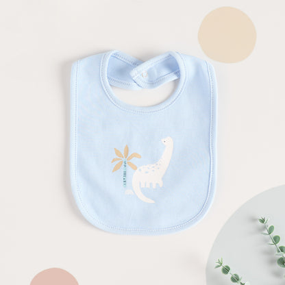 All-Over Dinosaur Print Sleepsuit with Bib