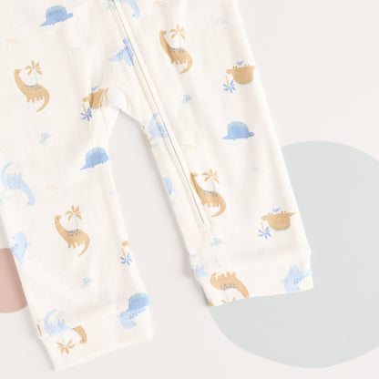 All-Over Dinosaur Print Sleepsuit with Bib