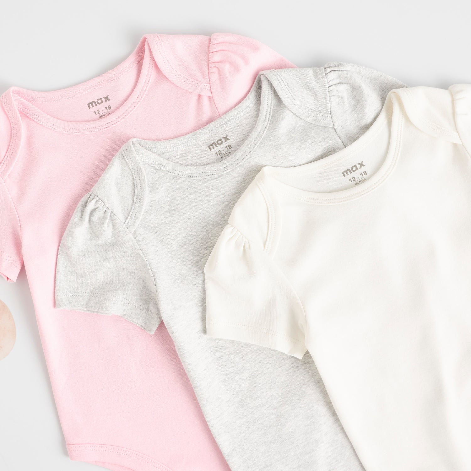 Pack of 3 - Plain Cotton Bodysuit