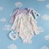 Pack of 3 - Assorted Bodysuit with Button Closure - Multicolour