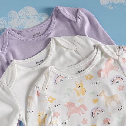 Pack of 3 - Assorted Bodysuit with Button Closure