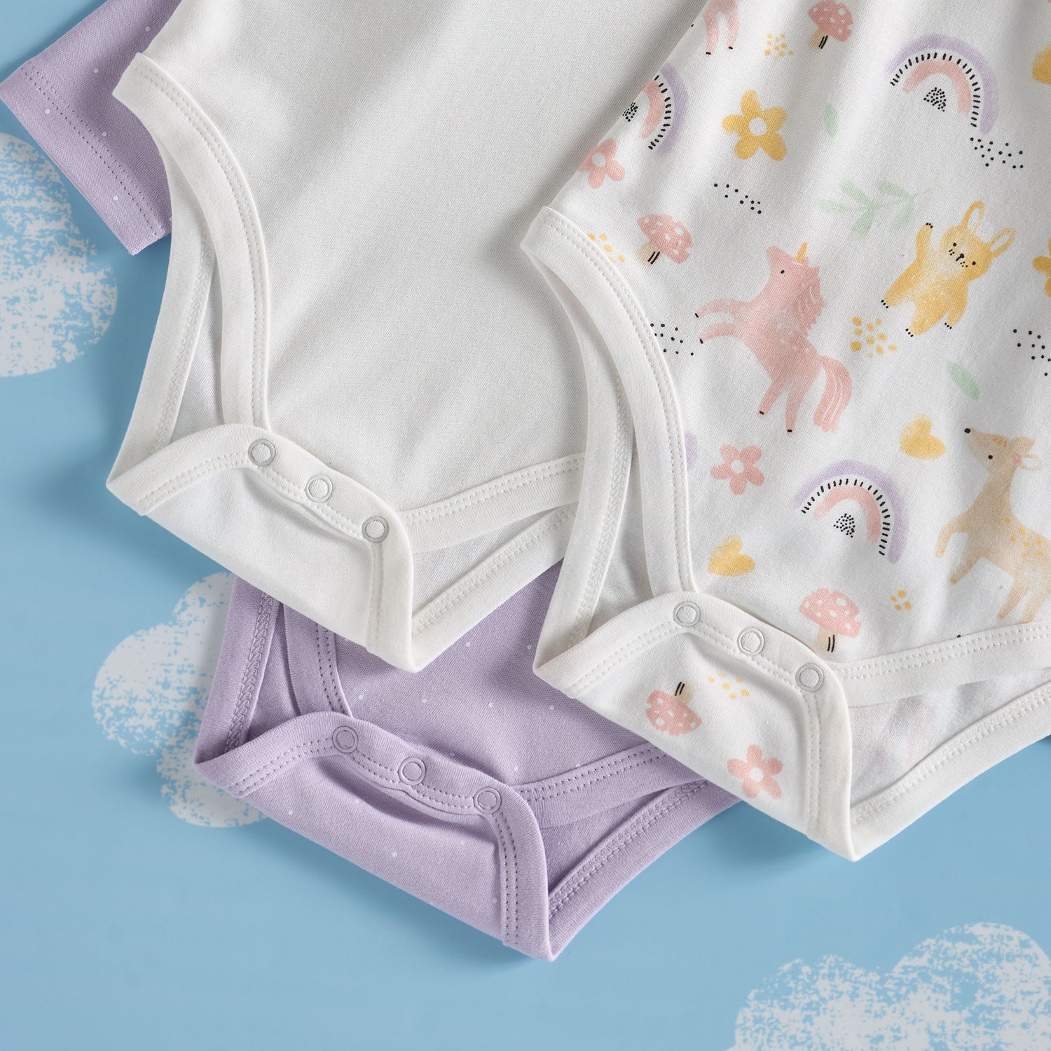 Pack of 3 - Assorted Bodysuit with Button Closure