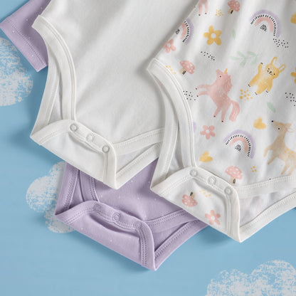 Pack of 3 - Assorted Bodysuit with Button Closure