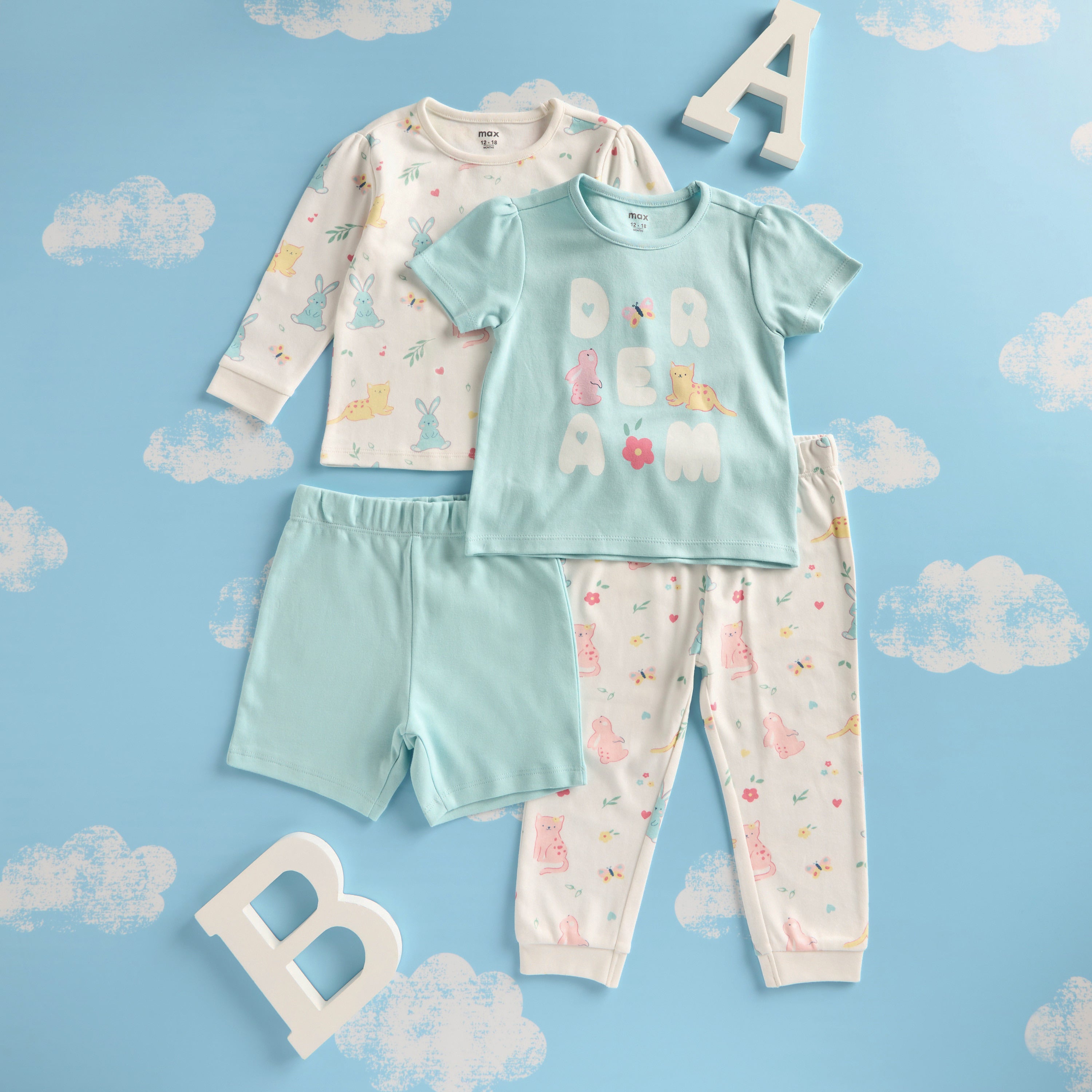 Pack of 2 - Printed Cotton Pyjama Set - Multicolour / 12-18 mths