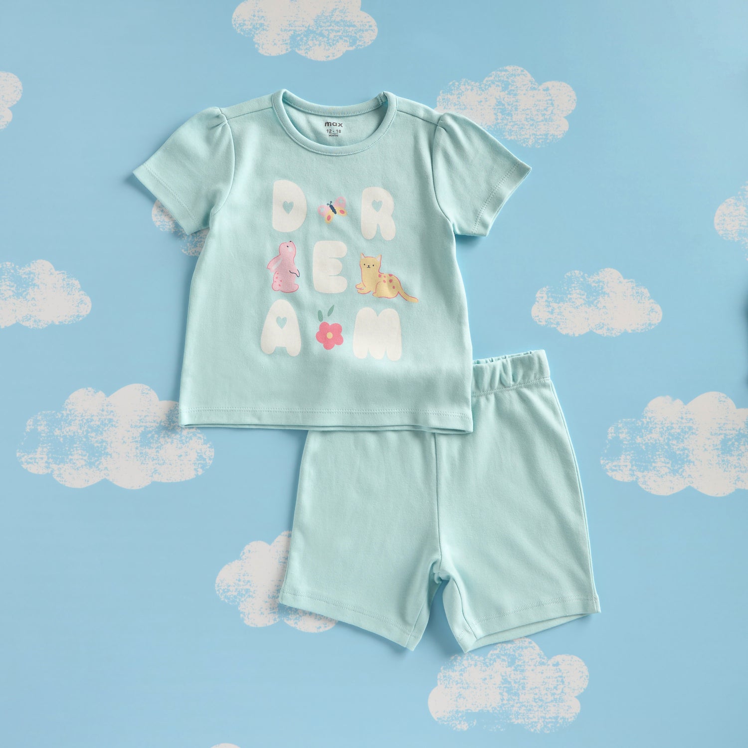 Pack of 2 - Printed Cotton Pyjama Set