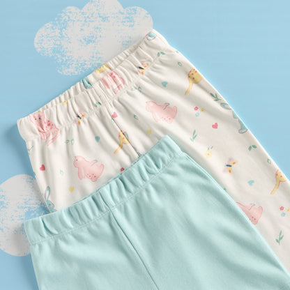 Pack of 2 - Printed Cotton Pyjama Set
