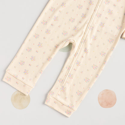 Floral Slogan Print Sleepsuit with Bib