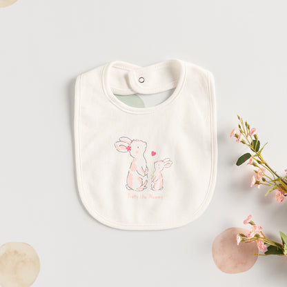 All-Over Bunny Print Sleepsuit with Bib