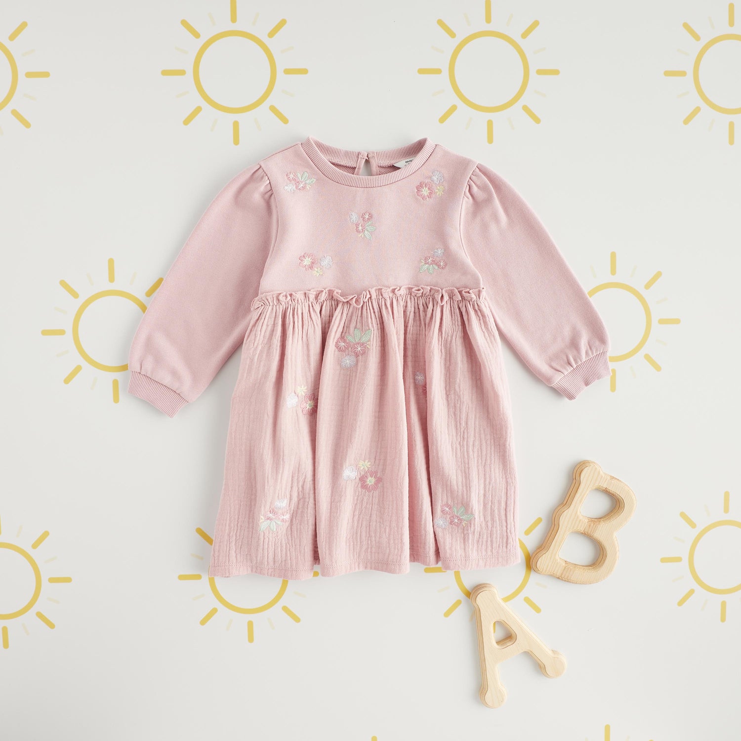 All-Over Floral Embroidered Dress - Pink / 12-18 mths