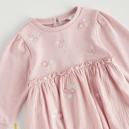 All-Over Floral Embroidered Dress