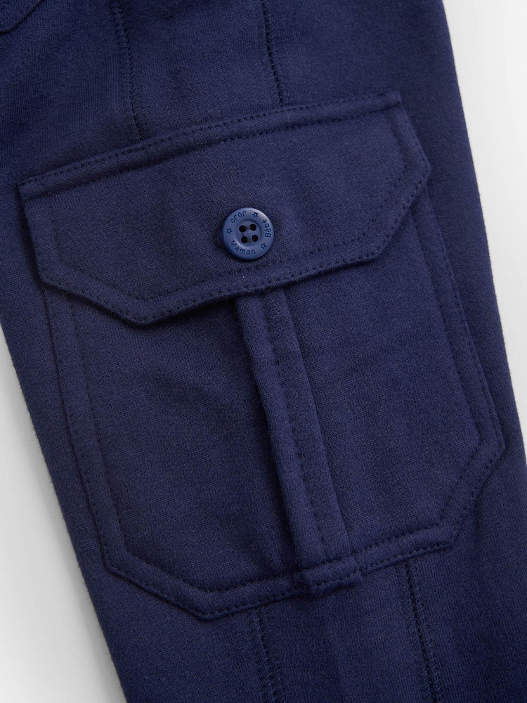 JoJo Maman Bébé Navy Blue &amp; Khaki Green 2-Pack Cargo Joggers - Size Up To 3 Months (50 - 62cm)
