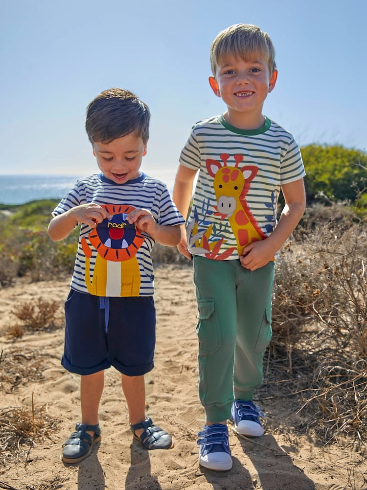 JoJo Maman Bébé Navy Blue &amp; Khaki Green 2-Pack Cargo Joggers - Size Up To 3 Months (50 - 62cm)