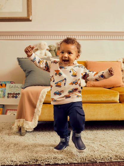 JoJo Maman Bébé Navy Blue &amp; Khaki Green 2-Pack Cargo Joggers - Size Up To 3 Months (50 - 62cm)