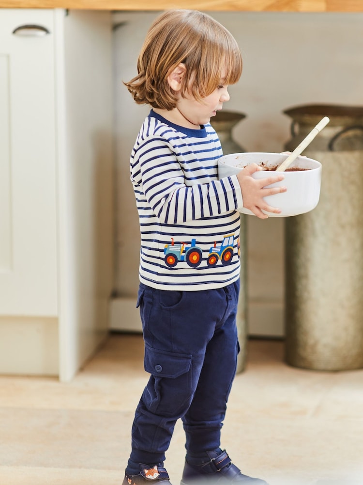 JoJo Maman Bébé Navy Blue &amp; Khaki Green 2-Pack Cargo Joggers - Size Up To 3 Months (50 - 62cm)