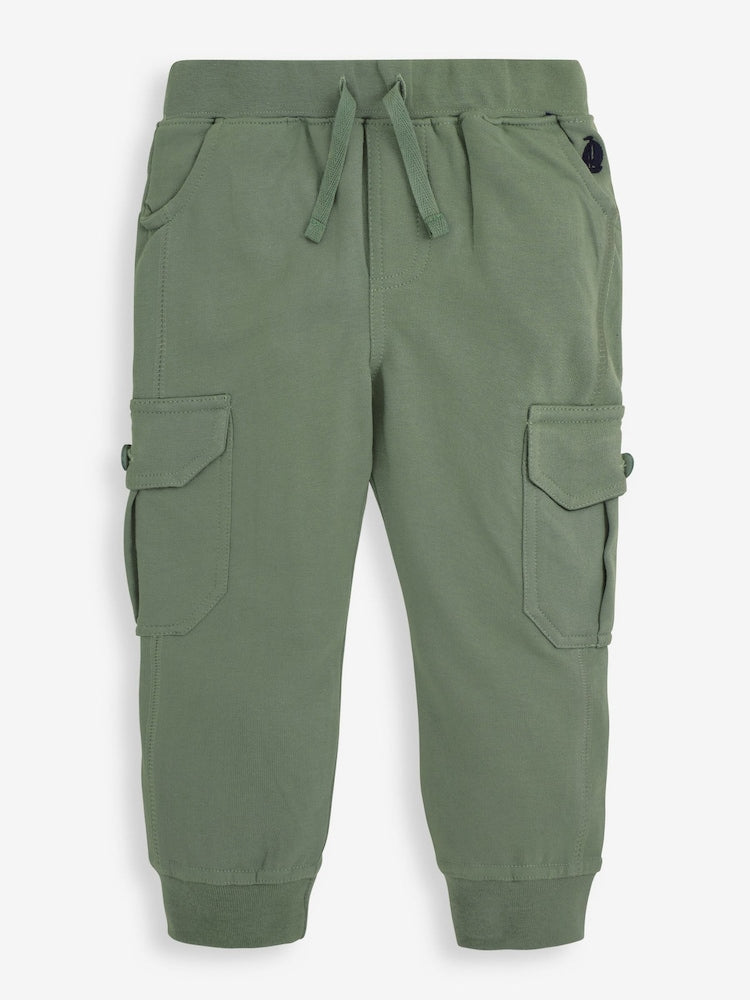 JoJo Maman Bébé Navy Blue &amp; Khaki Green 2-Pack Cargo Joggers - Size Up To 3 Months (50 - 62cm)
