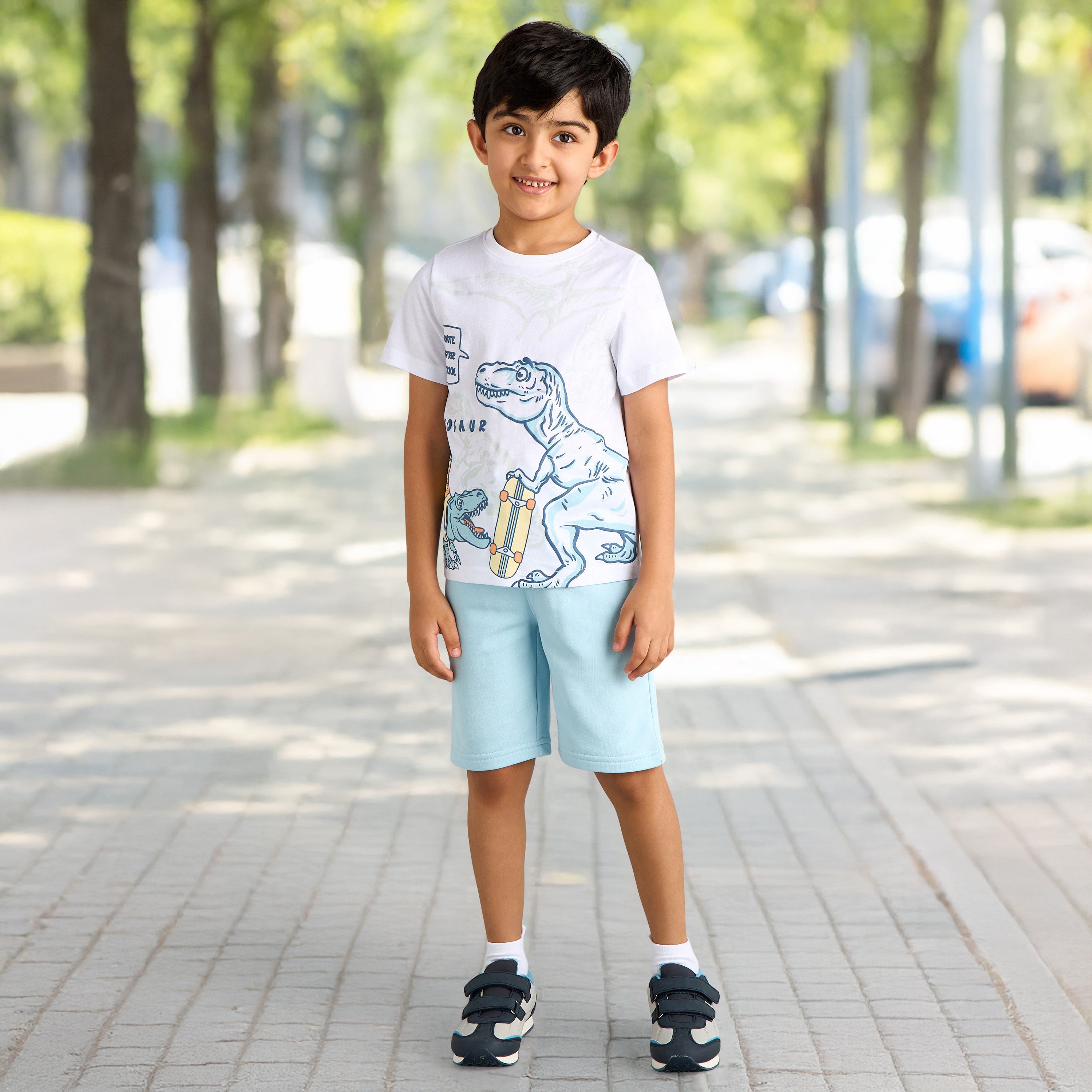 Dinosaur Print T-shirt and Shorts Set