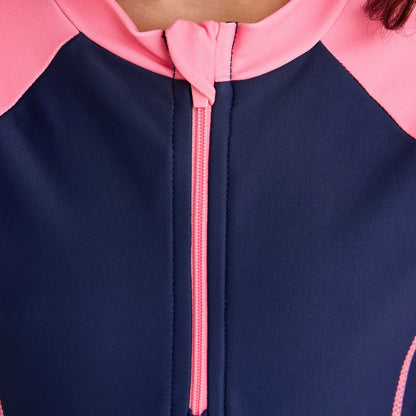 Colourblock Raglan Sleeve Swimsuit