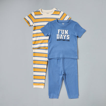 Pack of 2 - Printed Cotton Pyjama Set - Multicolour / 12-18 mths