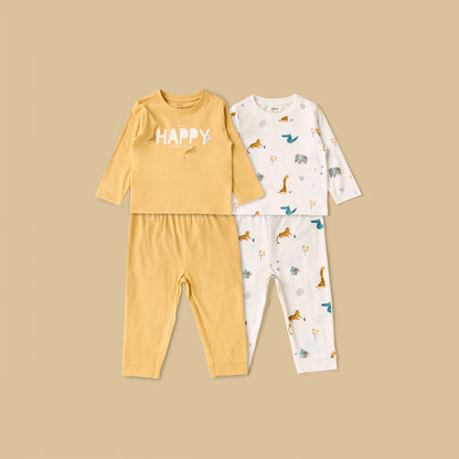Pack of 2 - Printed T-shirts and Pyjamas - Multicolour / 12-18 mths