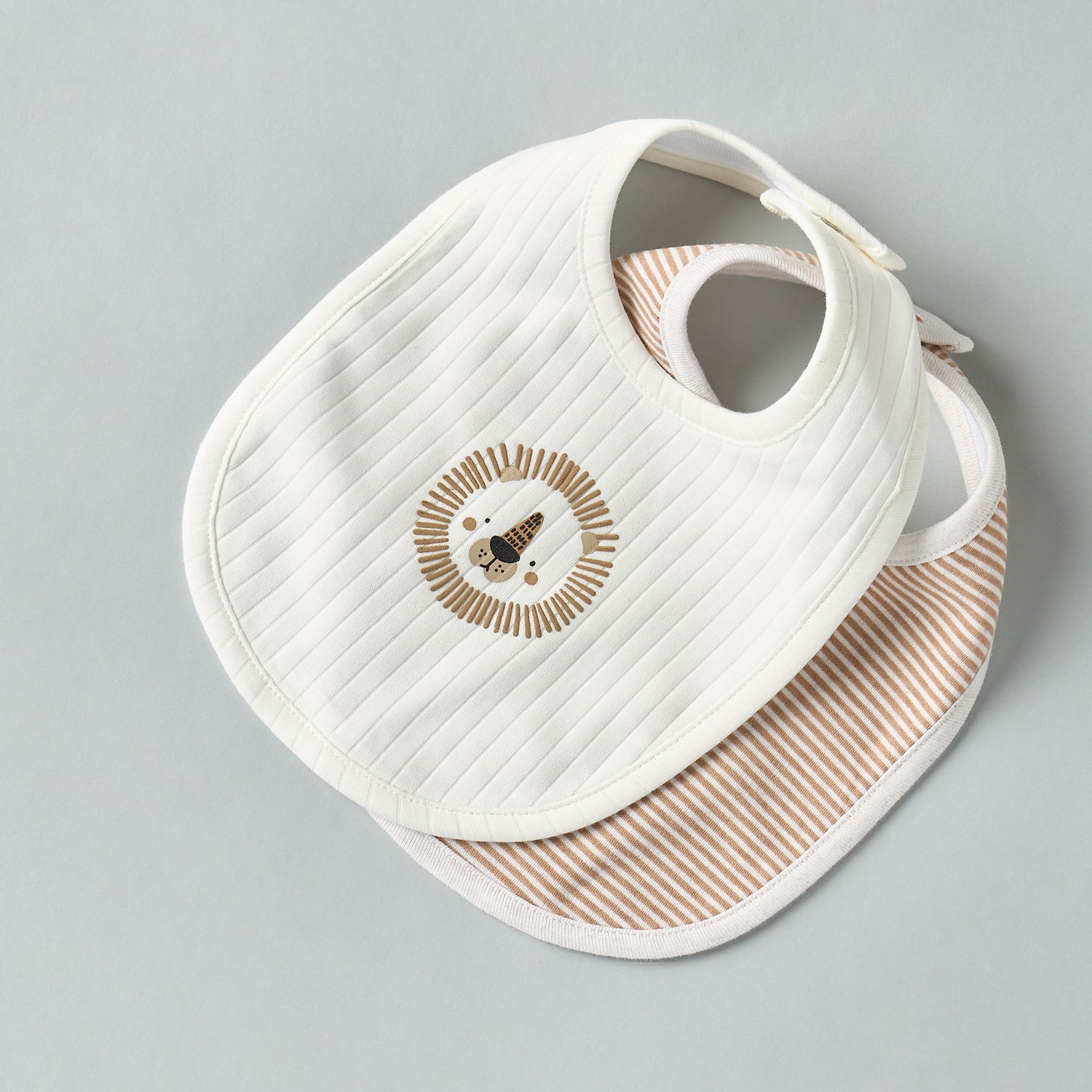 Pack of 2 - Printed Bib with Snap Button Closure