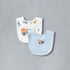Pack of 2 - Vehicle Print Cotton Bib - Blue / 12-18 mths