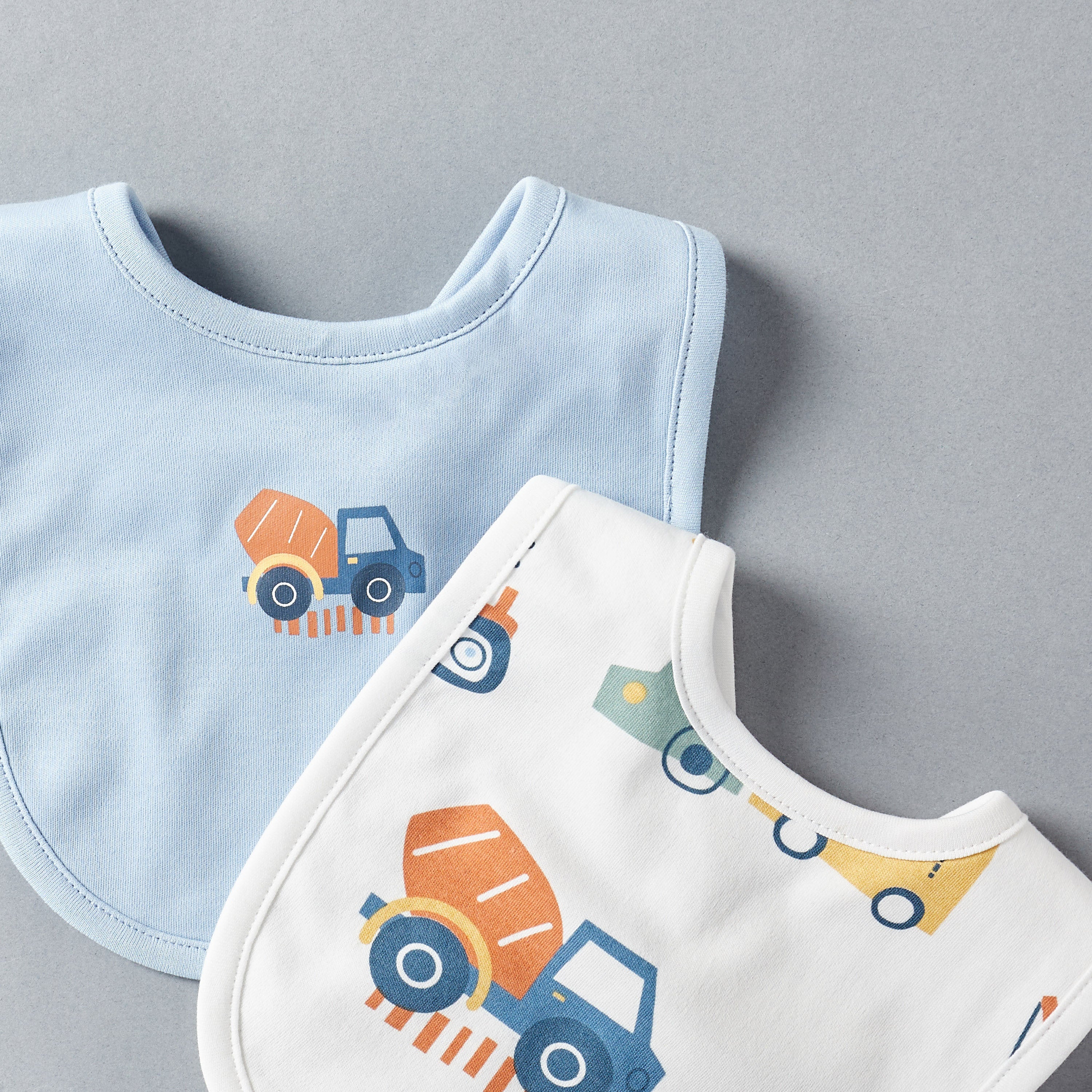 Pack of 2 - Vehicle Print Cotton Bib