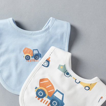 Pack of 2 - Vehicle Print Cotton Bib