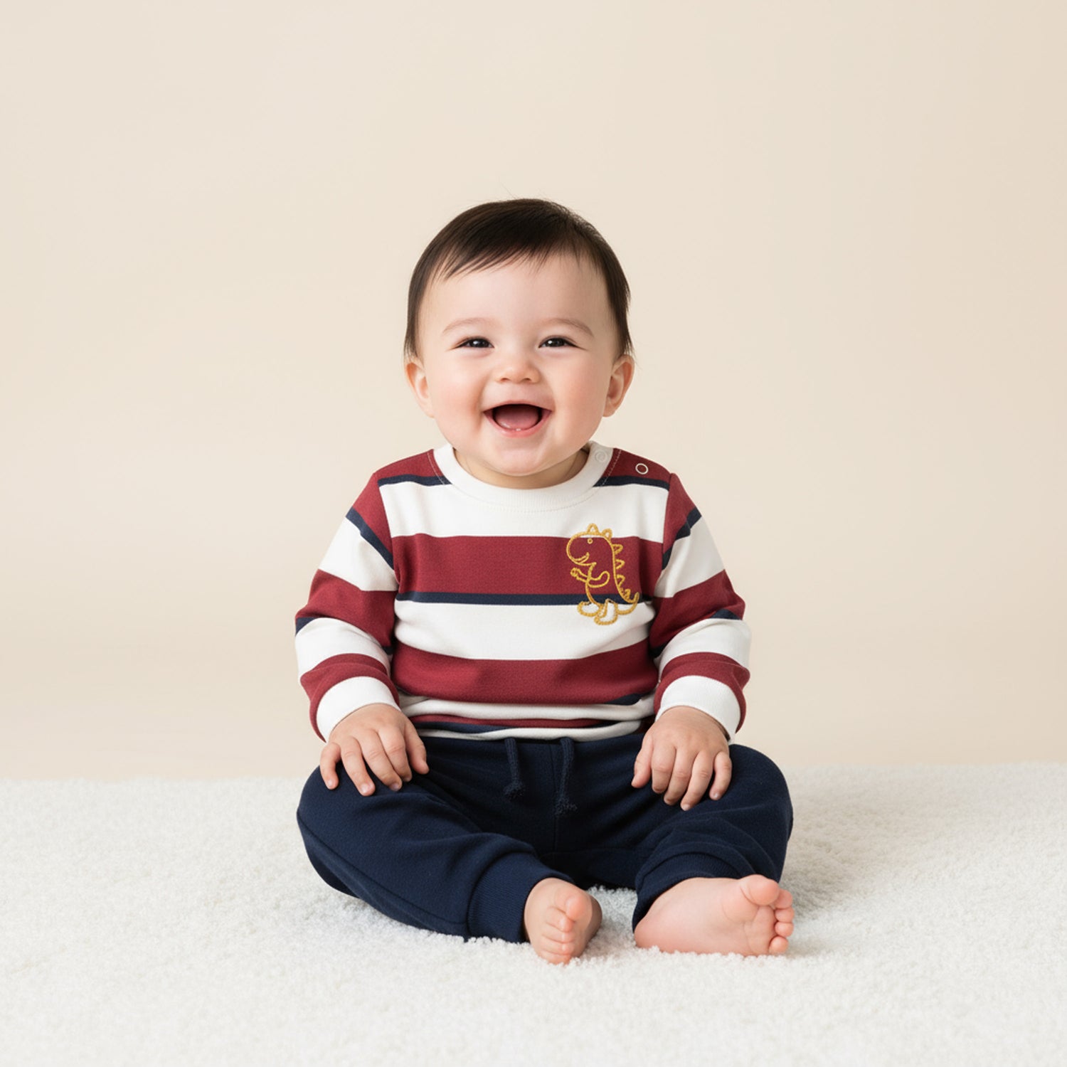 Striped Sweatshirt - Cream / 12-18 mths