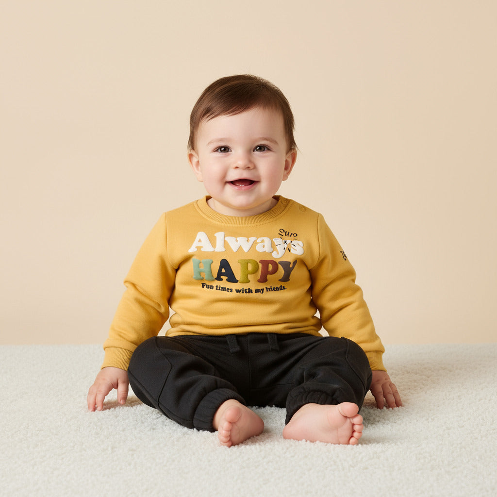 Printed Print Sweatshirt - Yellow / 12-18 mths