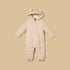 Quilted Hooded Pramsuit - Brown / 12-18 mths